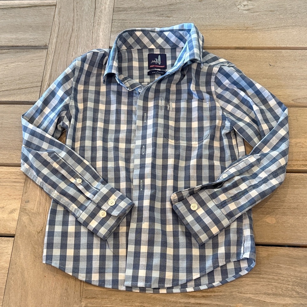 Youth Prep-Formance Blue Plaid Button Down Shirt by Johnnie-O, 5